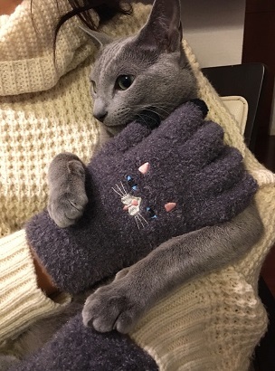 口コミ：愛猫もお気に入り♡ふわふわアニマル刺繍タッチグローブの画像（4枚目）
