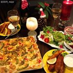 ・・Christmas menu with pizza with pie seat for supper for dinner from today・・こんばんは・・今…のInstagram画像