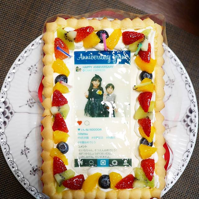 口コミ投稿：#今日のniitetsu 番外編Instagram風写真入りケーキを頂いたよ❤🎂❤卒園記念に、卒園式…