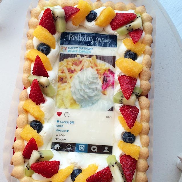 インスタグラム風フレームの写真ケーキ 23cm 15cm 6cmのクチコミ 口コミ 商品レビュー Cake Jpファンサイト モニプラ ファンブログ