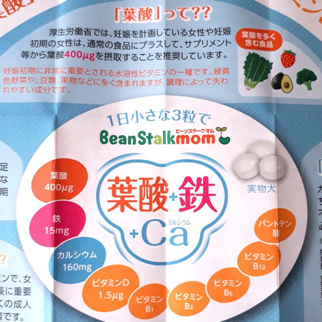 口コミ：Beanstalkmomの葉酸サプリの画像（3枚目）