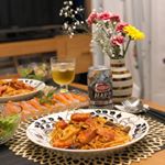 #夜ご飯 🍴最近は17時頃から娘たちの夕食→お風呂で19時半頃寝かしつけ完了🛌ちょうど寝た頃に主人が帰ってくるので私は主人と一緒に夕食を🍽下の子がもう少し自分でご飯を食べてくれるようになっ…のInstagram画像
