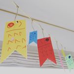 ・熱が下がってとりあえず回復🙌うるさくても元気が１番だ😘朝からごきげん┠('◎'зз) 彡こいのぼり制作🎏娘には干物と言われたけど🤣吊るしちゃダメだったか～(笑)#こどもの…のInstagram画像
