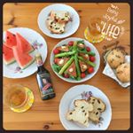 .休日の朝食。上質なバルサミコ酢で最高に美味しいサラダが出来ました！🥗😋🥐La migliore insalata deliziosa fatta con aceto balsamico!…のInstagram画像