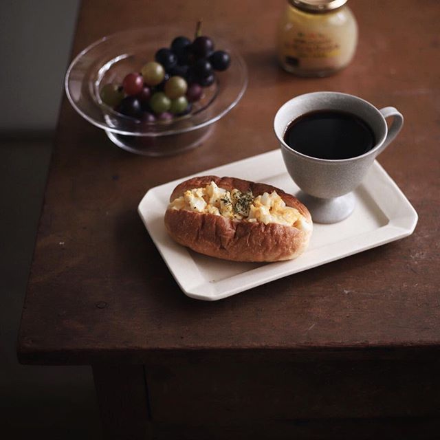 口コミ投稿：Breakfast今朝はアンドパンさんのコッペパンに卵をつめてコッペパンサンド。 レモン…