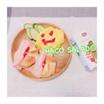 ♡デルモンテ HACO SALAD♡と朝食☺︎❤️..急いでる朝でも飲み物なら野菜や果物を簡単に取り入れられて便利♡♡.ジュース感覚で飲めるデルモンテのハコサラダ🥗❤️…のInstagram画像