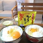 ⠀炊きたてご飯に、⠀アサムラサキのかき醤油を⠀かけて朝ごはんに⠀主人と頂きました🎵🎵⠀⠀醤油からすでに⠀いい香りが！⠀⠀｢いい香り～！匂ってー｣⠀と主人に醤油を…のInstagram画像