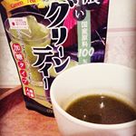 #濃いグリーンティー#玉露園　#モニター　に参加してます今回は抹茶葛湯＆抹茶葛餅にして頂きました♪プレーン葛湯に足すだけ、葛餅はかけるだけ♪加糖タイプですが甘さは感じないので小腹が空いた夜中の…のInstagram画像