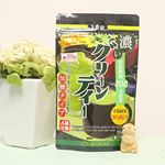 玉露園の濃いグリーンティーを飲んでみました。これ、すっごくおいしい！抹茶好きの私のストライクです。お腹が弱いのだけど、ホットミルクに混ぜてみたら、おいしい～。深みがあるお味で、先に甘さ、奥のほうに少し…のInstagram画像