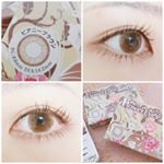 カラコンレポ👀フラワーアイズガーリーを装着！DIA:14.2mmの度あり。色はピアニーブラウンです🌷.ちなみにフラワーアイズは①1か月使用・度なし2枚入り(DIA:14.5…のInstagram画像