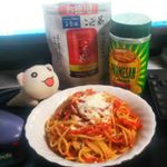 本日のWaShock!😱 スパゲッティ辛ぼなぁら改🌶️🔥 #玉露園 #こんぶ茶 ばぁじょん🍝😁 #お徳用こんぶ茶#昆布茶 #monipla #gyokuroen_fan#washoku #…のInstagram画像