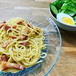 今日の晩御飯はカルボナーラ⭐️・・・#カルボナーラ#パスタ#洋食#おうちカフェ#晩御飯#夜ごはん#おうちごはん#手作り#料理#献立#dinner#健康#フォロー返し #フォロバ #fo…のInstagram画像
