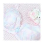 ..✼••┈┈┈┈┈┈┈┈┈┈┈┈┈┈┈┈••✼..【グラマープリンセス】花柄シフォン×チュールレースワイヤーブラジャー<ピンク> ぽっちゃり体型に合わせた専用パターン…のInstagram画像