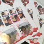 一度、作ってみたかった、みんなのシール💓♥❤.かわいいデコもできて、楽しい😆💕✨かわいい🎀ハート❤のフレームが、お気に入りです。 .年賀状や、birthdayハガキ、とかに#PR #コスモメ…のInstagram画像