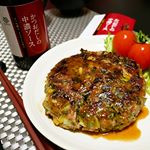 *今日の晩ご飯は…『蒲田醤油』さんの『かつおだしの中濃ソース』を使用して『キャベツバーグ』お好み焼きにしよう思ってキャベツを刻んでたら食う気しね～言われちゃったので急遽コレ☝お好み焼き…のInstagram画像