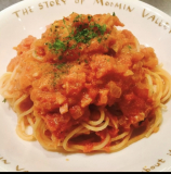 「カニクリームトマトパスタ」の画像（1枚目）