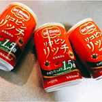 いただいたデルモンテ　リコピンリッチ　トマト飲料。 .完熟トマトの甘みとうま味を活かして、とにかく濃い！！！ストロー立つほどなんだって。.ちなみに農林水産省が定めるトマトジュースの日本…のInstagram画像