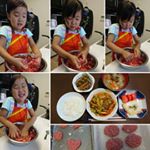 昨日は長女とハンバーグを作りました長女  こねこね係子ども用は焼いて、ソースをかけました。ソースがいっぱいになったので、大人用は野菜を足して煮込みハンバーグ風に。美味し…のInstagram画像
