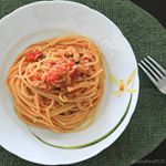 .♪今日のおうちごはん♪〜フレッシュトマトとツナのパスタ〜..#pastalunch #tomatopasta #tunapasta #freshtomato #homepasta…のInstagram画像