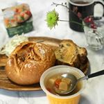 野菜大きめカットのレンジカップスープ.ランチに合わせていただきました🍴常温保存できて、１分レンジで温めるだけでいただけるカップスープ.国産のお野菜がたっぷり入っていて、低カロリー.保存も常温…のInstagram画像
