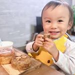 😋💕・おいちー❤️・先日の #朝ごはん は日本初の低糖質アーモンドパン専門店「#1BREAD」@1bread_tokyoの #パン で美味しくヘルシーに💕・息子はち…のInstagram画像
