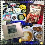 本日の朝ご飯＆お昼ご飯💕自家製#豆乳ヨーグルト に、#コラーゲンパウダー と#青汁 を混ぜてみました⭐️#プルーン をトッピングしたよ😇飲みやすくて、毎日楽しく続けられそう！#唐揚げ も美味しい…のInstagram画像