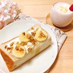 旦那さんに朝ごはんに作りました˚✧₊⁎ルブルンで、毎日フレッシュにスタートしてほしいです( •͈ᴗ•͈)໒꒱· ﾟ﻿˖*˖*𖦞くるみバナナ&チーズクリームトースト｡:°ஐ♡*𖦞いち…のInstagram画像