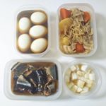 今回の作り置きメニュー🍴😊 ✨😋✨😌🔘味玉🔘さんまの生姜煮🔘肉じゃが🔘山芋のわさび醤油漬けそれで注目してほしいのが☝️さんまの生姜煮と肉じゃが❗️が入っている保存容器✨👏✨ どちらも【 LI…のInstagram画像