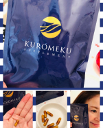 kuromekuクロメクを飲んでみました。ムクナ豆、シルク加水分解物、鉄含有酵母、セレン含有酵母、亜鉛含有酵母、銅含有酵母、レスベラトロール、桜の花エキス、ブロッコリースプラウト抽出物、チロシンな…のInstagram画像
