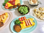 .冷食と冷凍作り置きフル活用の手抜き晩ごはん🍚✨..フォロワーさんに教えてもらった#オムのぼり に挑戦してみた💡オムライス作るのが大大大苦手で特にたまご焼くのが本当に苦…のInstagram画像