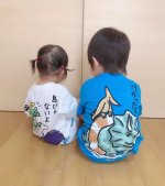 ．@nissen_kids_official 様からとっても可愛いメッセージTシャツをお試しさせていただきました*̣̩⋆̩*．今回は息子用に110size♡．お兄ちゃんが着…のInstagram画像