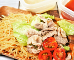 トマトジュレは豚との相性抜群。レモンジュレは焼きビーフンとの相性抜群。⠀⠀#PR #清水食品 #SSK #シェフズリザーブ #冷たいスープ #清水食品 #monipla #ssk_fanのInstagram画像