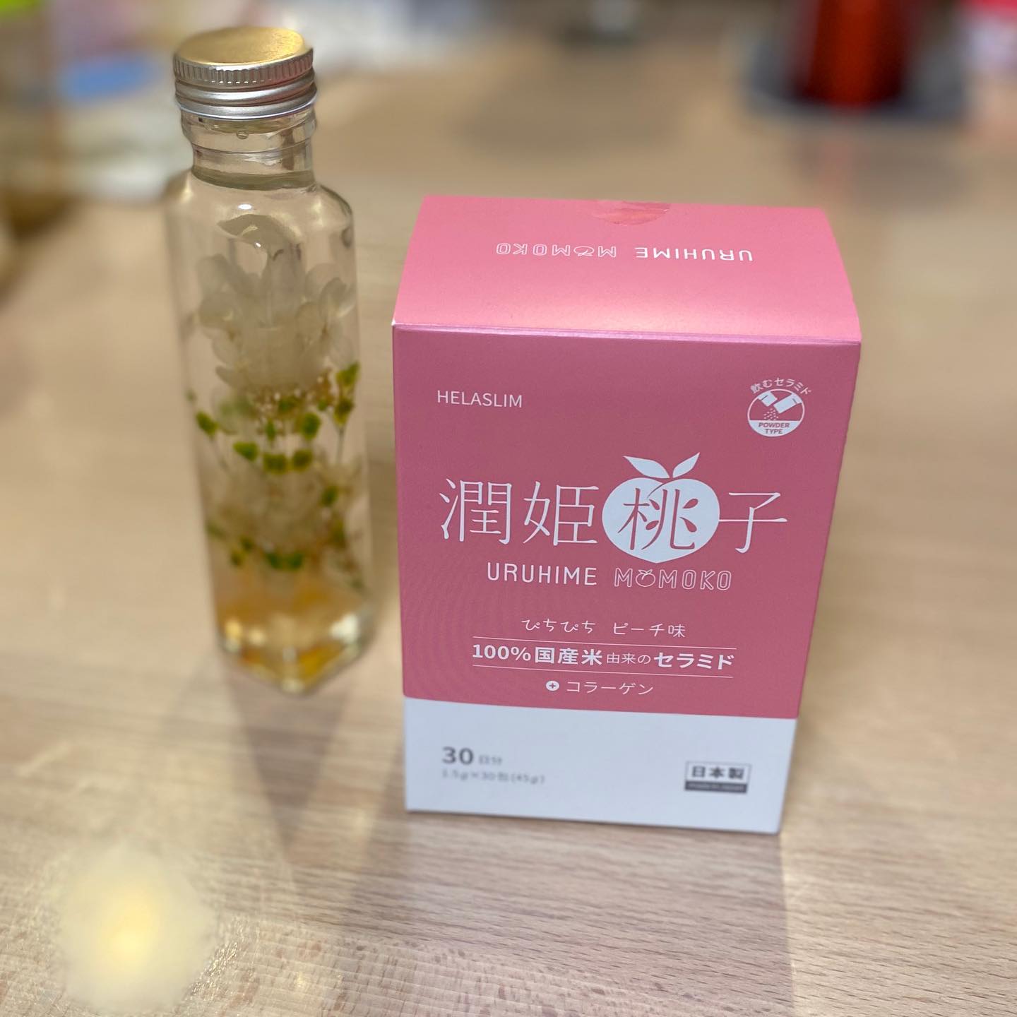 口コミ投稿：潤姫桃子を飲んでみました。国産米由来グルコシルセラミドを配合しています。コラー…