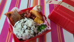 #今日のお弁当#鮭弁当#焼き鮭#ひじきご飯(明太子入り)卵焼きウインナーきんぴらごぼうブロッコリーのゴマドレあえハッシュドポテト#保冷剤がわり…のInstagram画像
