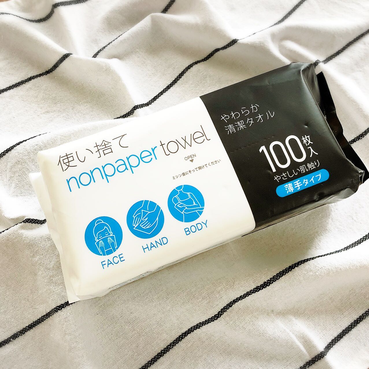 使い捨て nonpaper towel 薄手タイプ 100枚入（みちねえさん）・ ・ 今はエコ