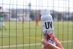 サッカーに連れてく⚽️ビベッケの全身まるごとさらさらUVスプレー！カチっと回すだけでキャップ要らずで便利。スプレータイプなので手も汚れない^_^これ、楽すぎます！デザインもかわいい❤️…のInstagram画像