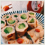 ..ある日の夕飯..梅と水菜の肉巻き🥩🥬..梅干専門店紀乃家さんのしそねり梅　ご試食させていただきました。保存料などが一切入っていないので余計な味や臭い…のInstagram画像