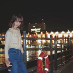 2020.10.23夜のみなとみらいが好きだったりします。お洋服は、 @nissen_ladies_official さんの裏起毛デニム👖いまからの季節に本当にぴったり🍒…のInstagram画像