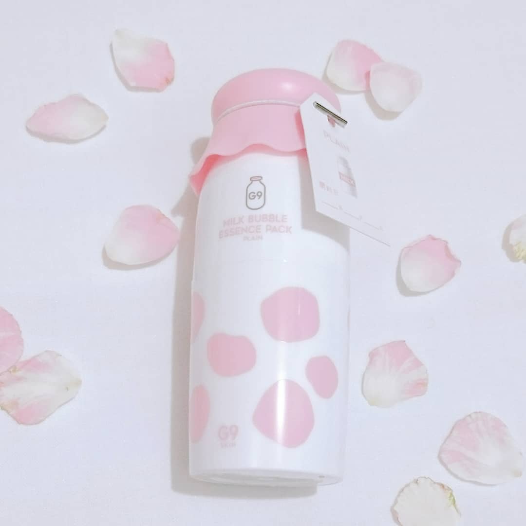 口コミ投稿：**G9 MILK BUBBLE ESSENCE PACK ＃PLAINえ？イチゴミルク？って感じがいしてしまいそ…