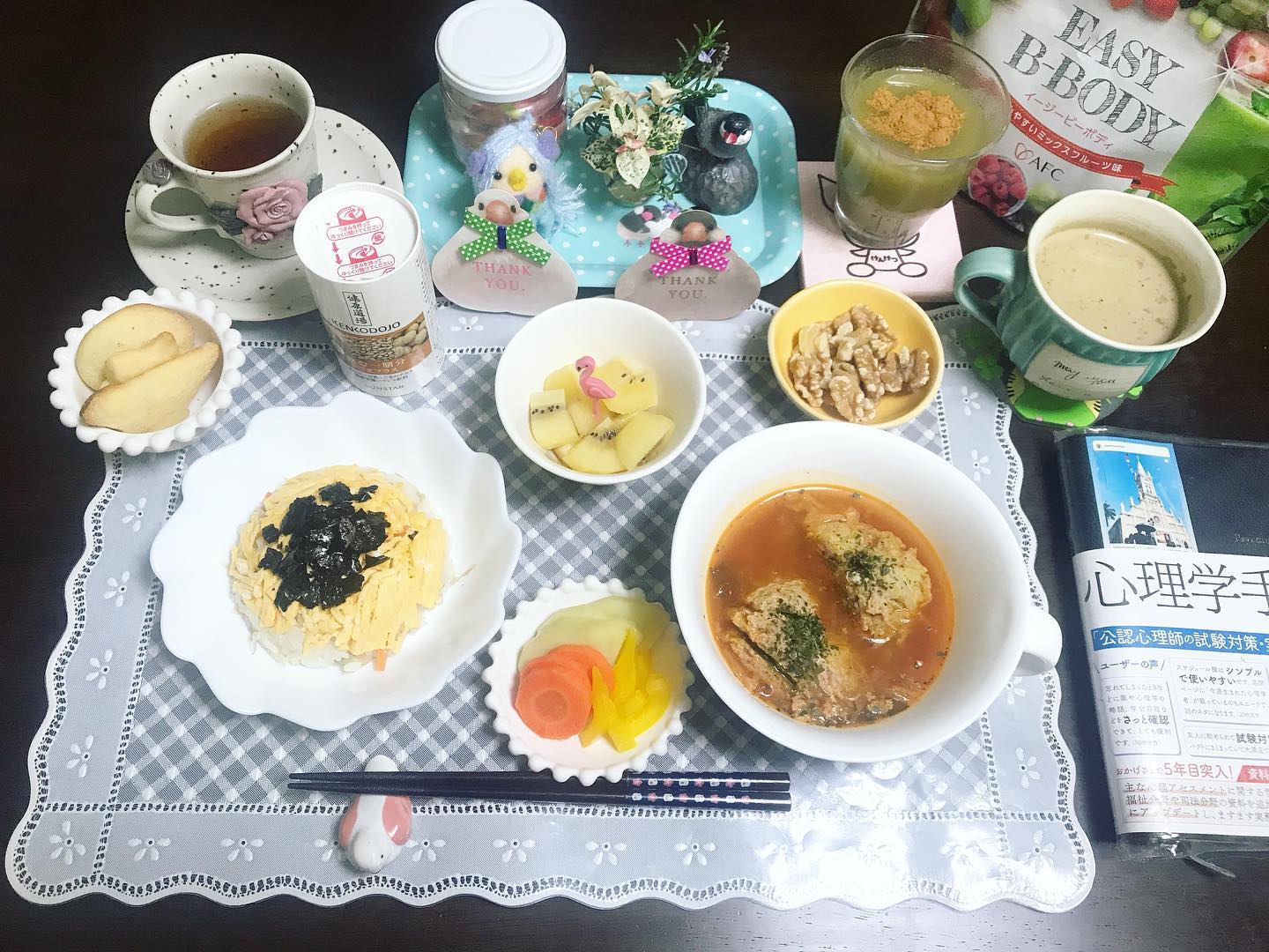 口コミ投稿：今日の#朝ご飯 は、昨日の#白菜のミルフィーユ で作ったトマトスープと#ちらし寿司 …