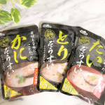 具材と旨味にこだわったぞうすいセットテーブルランド株式会社さんの	温めるだけで食べられるレトルトパックのぞうすいのご紹介。・かにぞうすい・たいぞうすい・とりぞうすい1人前250ｇ入り…のInstagram画像