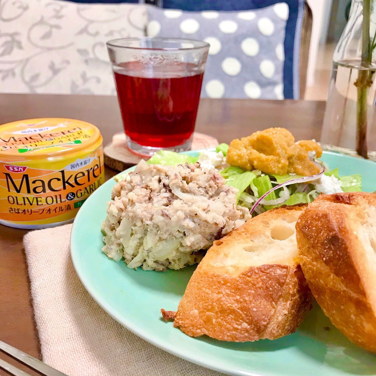 口コミ投稿：Potato salad with canned mackerel for appetizer☺️🍷🐟🥔﻿﻿最近おつまみばっか作って…