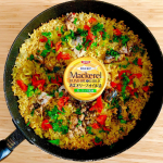 mi_gohannikkiサバ缶のカレーパエリア🥘SSK清水食品さんから頂いた洋風缶詰でパエリアです！ガーリック風味のオリーブオイルに浸かっているものでそのまんまでもおいし…のInstagram画像