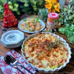 *クリスマスにもピッタリ🎄ポテトとチキンのトマトチーズ焼きにクリスマスパスタでマカロニサラダ♪ nakato @nakato_finefoods 新商品のイタリア直輸入デラ ノンナ パ…のInstagram画像