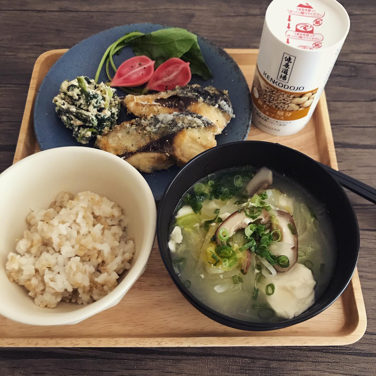 口コミ投稿：⭑残りもので昼ごはん🧏🏻玄米×ごま×豆乳の栄養をサクッと摂ることができる #ごまプラス…