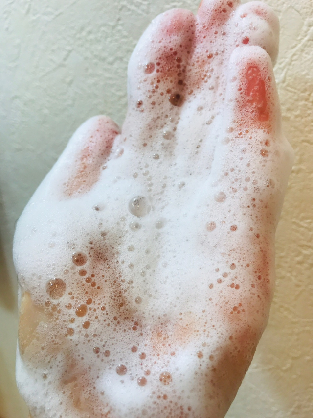 口コミ：愛用中！手作り洗顔石鹸クイーンオブソープ　ラベンダーハニーの画像（4枚目）