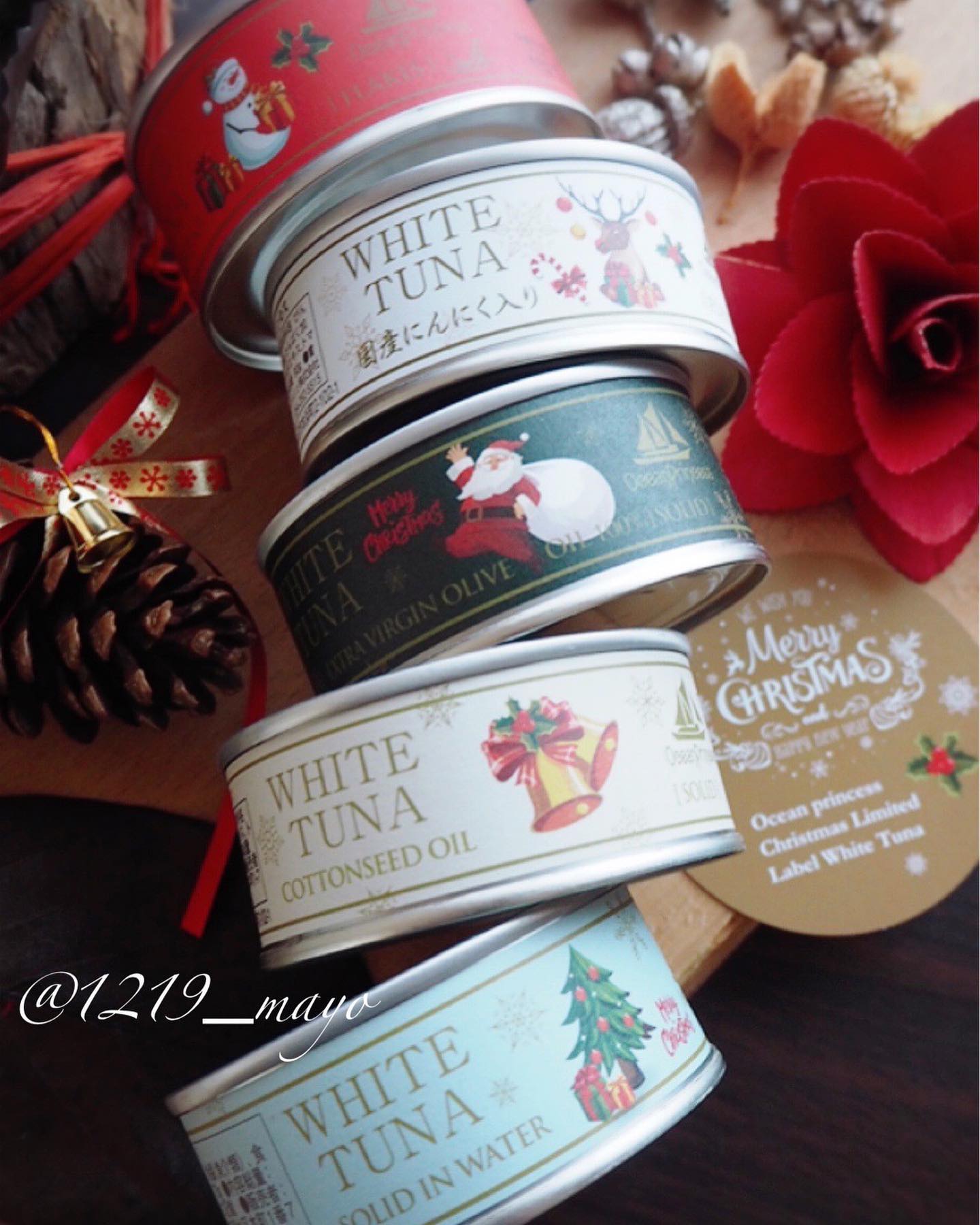 口コミ投稿：こんにちはモンマルシェ様が遊び心で作ったクリスマスパッケージツナ🎄をプレゼント🎁…