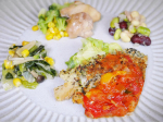 今日のごはんは、白身魚の香草焼き・照焼チキン・野菜のガーリック炒め・お豆のマリネ🥢.実はこれ、RIZAPの食事メソッドを1食に凝縮したサポートミールなんです😊.RIZAPメソッドに基づ…のInstagram画像