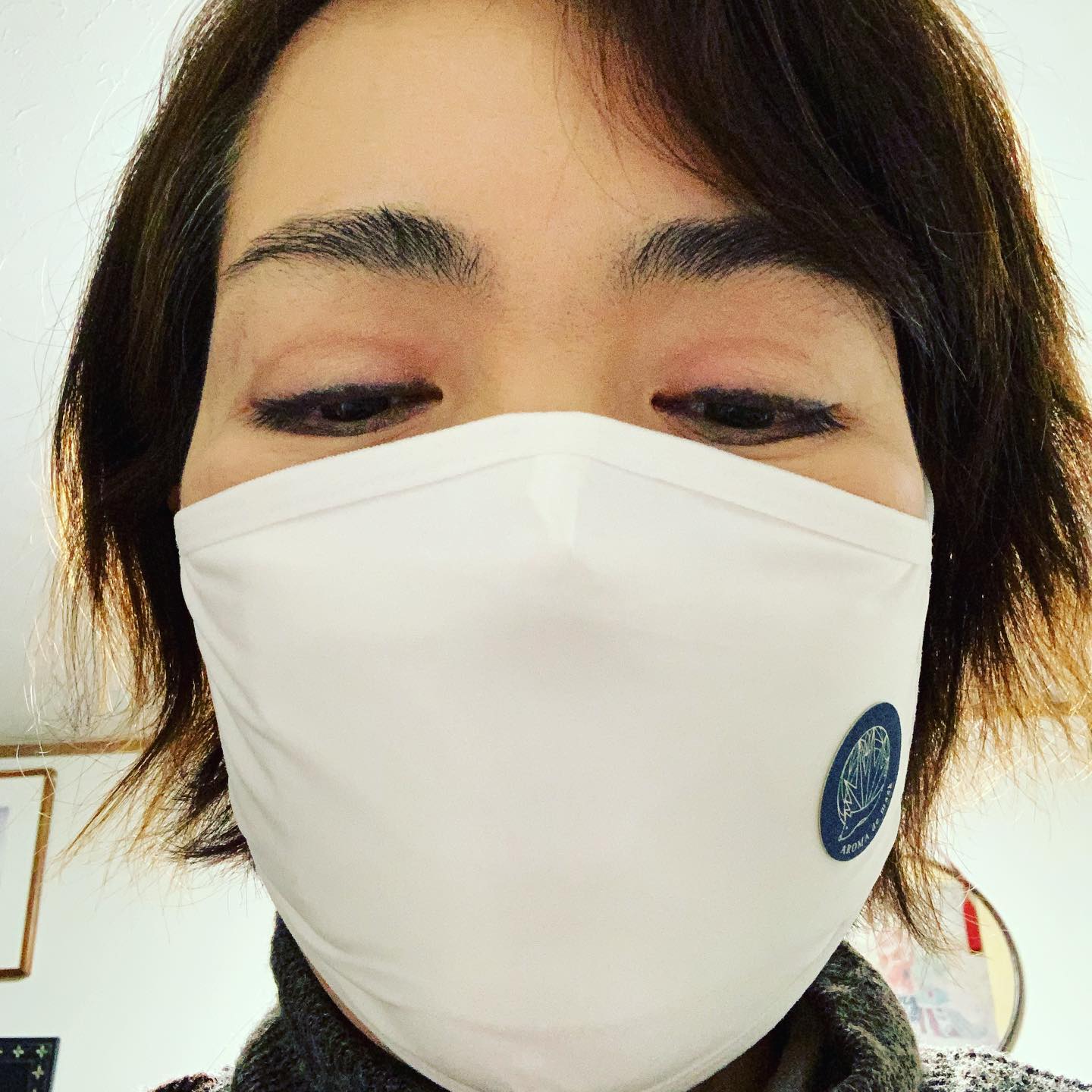 口コミ投稿：ウェルベスト「アロマdeマスク」ベルガモットブレンドマスクの外側に、ベルガモット…