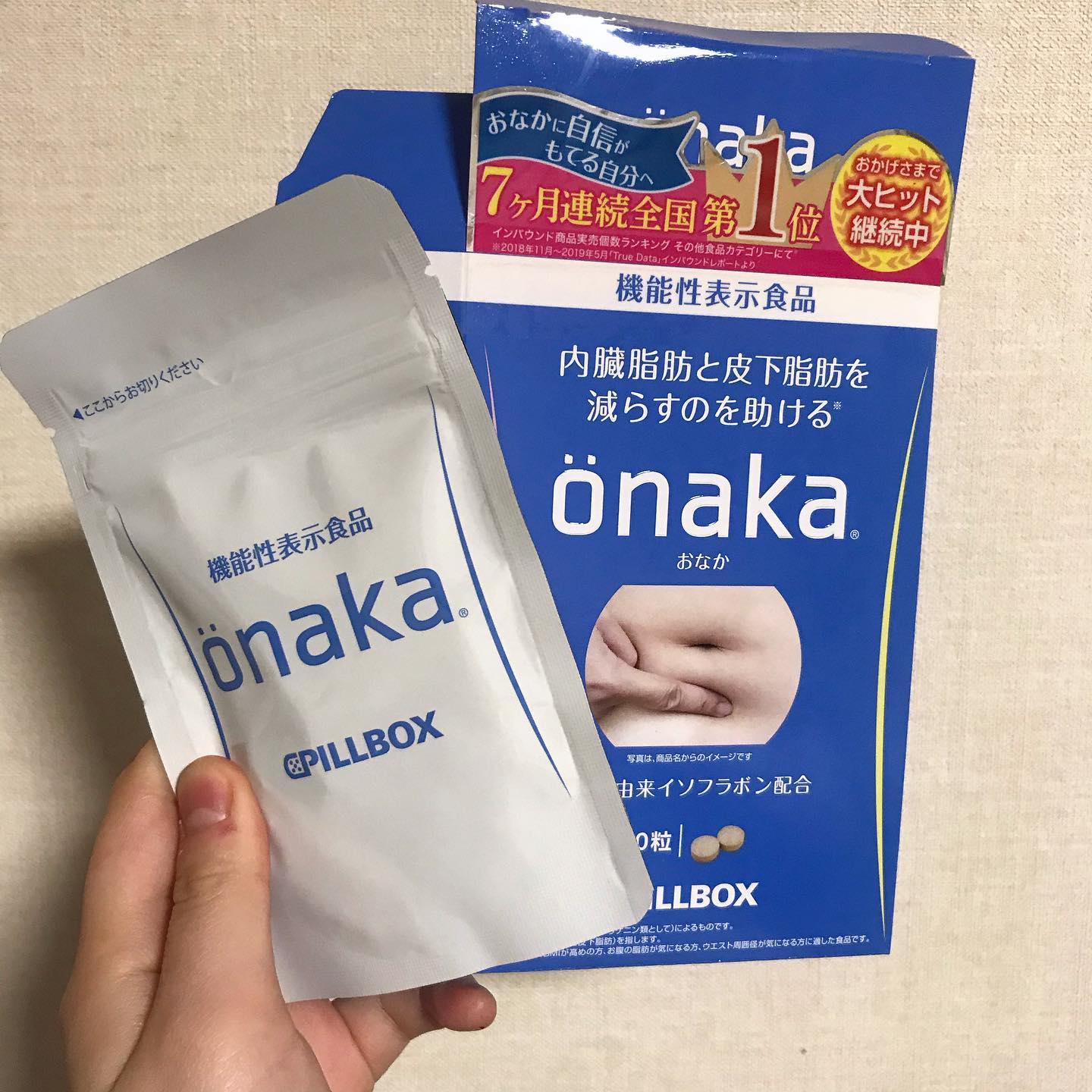 口コミ投稿：今回はこちらのサプリメント、onakaを使用しました。毎日4粒1ヵ月続けてみました。飲…